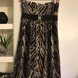 Strapless mini dress animal print